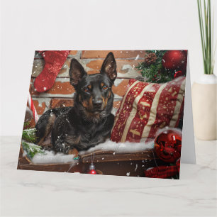 Australian Kelpie Dog Christmas Festive  Card