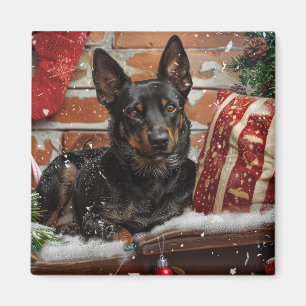Australian Kelpie Dog Christmas Festive Magnet
