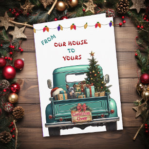 Australian Kelpie Dog Farm Truck Christmas Card