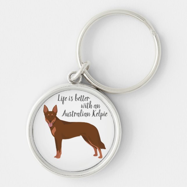 Australian Kelpie dog Key Ring (Front)
