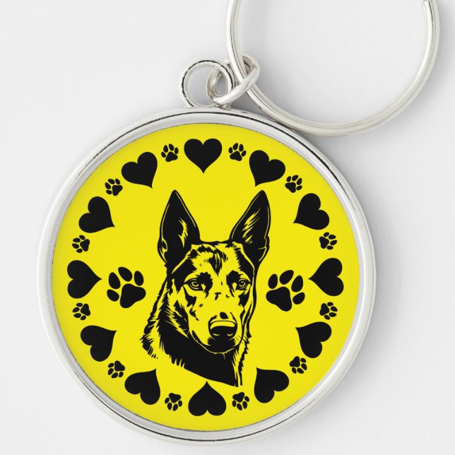Australian Kelpie Dog  Key Ring (Front)