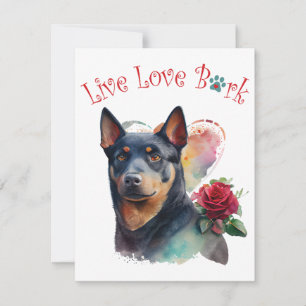 Australian Kelpie Dog Mum Floral Card