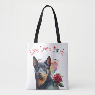 Australian Kelpie Dog Mum Floral Tote Bag