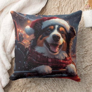 Australian Kelpie Dog Roller Coaster Christmas Cushion