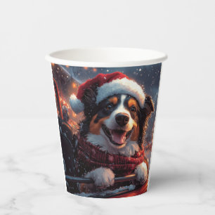 Australian Kelpie Dog Roller Coaster Christmas Paper Cups