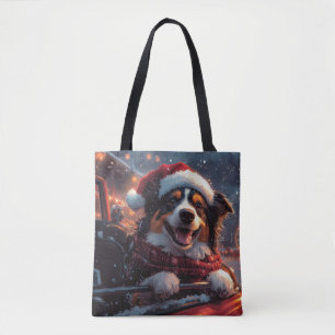 Australian Kelpie Dog Roller Coaster Christmas Tote Bag