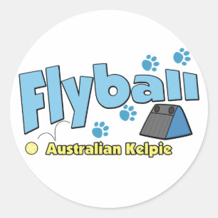 Australian Kelpie Flyball Classic Round Sticker