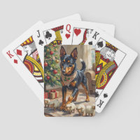 Australian Kelpie Herding Christmas Art