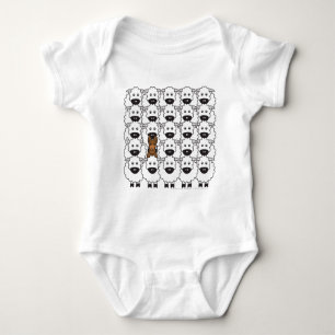 Australian Kelpie in the Sheep Baby Bodysuit