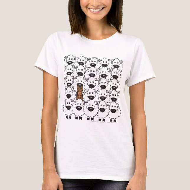 Australian Kelpie in the Sheep T-Shirt (Front)