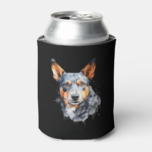 Australian Kelpie ink splash Can Cooler