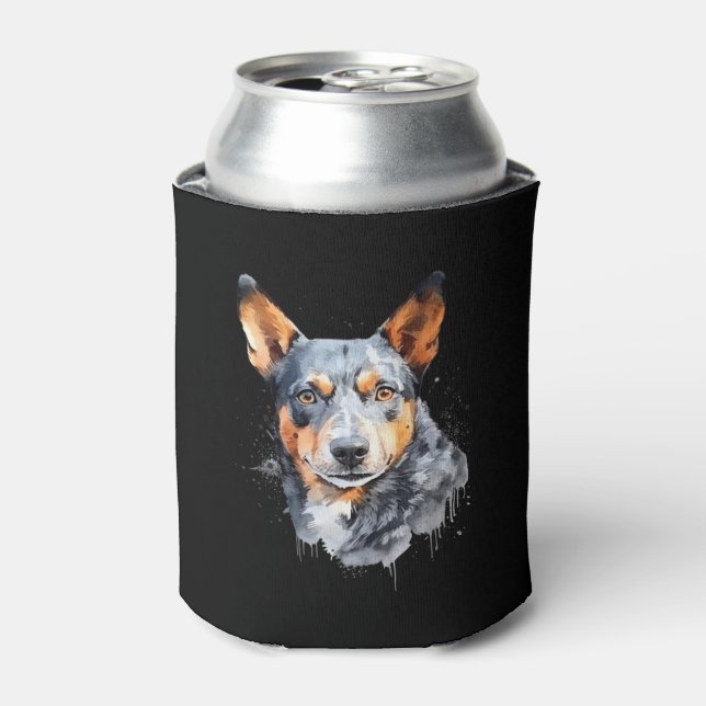 Australian Kelpie ink splash Can Cooler (Can Front)