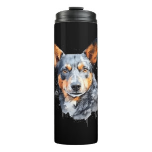 Australian Kelpie ink splash   Thermal Tumbler