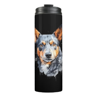 Australian Kelpie ink splash   Thermal Tumbler