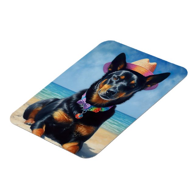 Australian Kelpie on Beach,dog lovers summer gift  Magnet (Left Side)