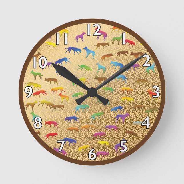 Australian Kelpie Pattern Round Clock (Front)