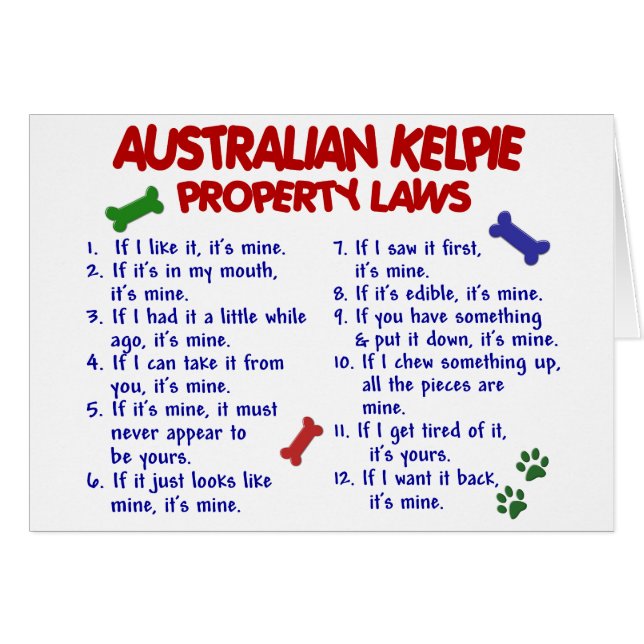 AUSTRALIAN KELPIE Property Laws 2 (Front Horizontal)