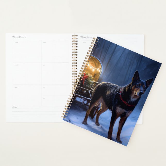 Australian Kelpie Snowy Sleigh Christmas Decor  Planner (Display)