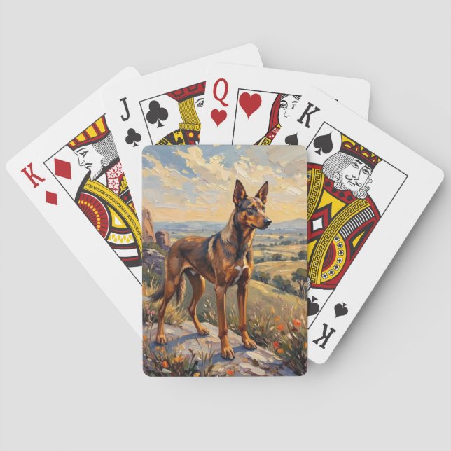 Australian Kelpie Sunset Hills Art Playing Cards (Back)