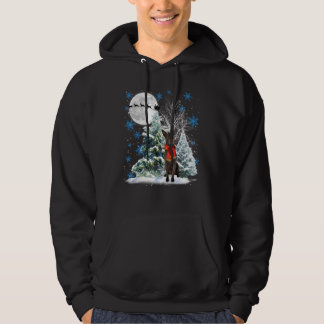 Australian Kelpie Under Moonlight Snow Christmas P Hoodie