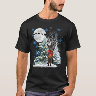 Australian Kelpie Under Moonlight Snow Christmas P T-Shirt