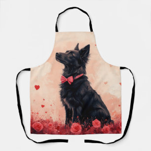 Australian Kelpie with Roses - Valentine's Day Apron