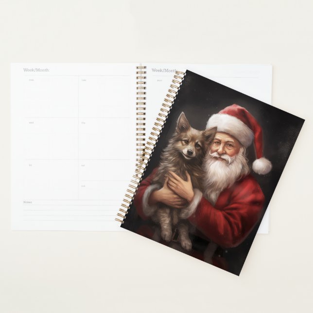 Australian Kelpie with Santa Claus Christmas Planner (Display)