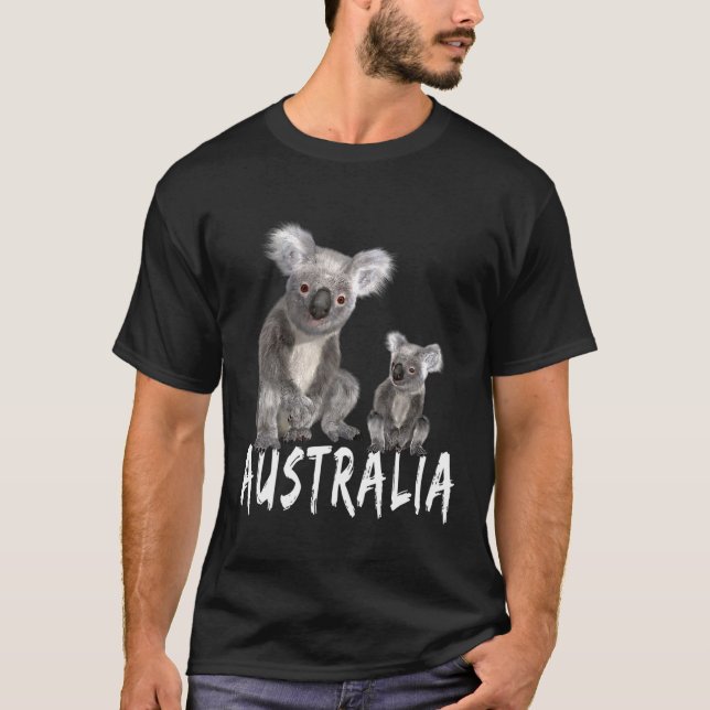 Australian Koala Bear Cuddly Kola Marsupial Animal T-Shirt (Front)