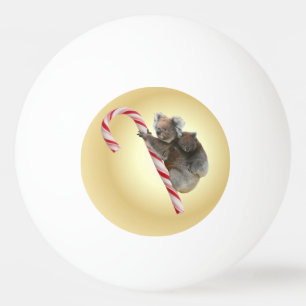 Australian Koala Christmas Candy Cane Ping Pong Ball