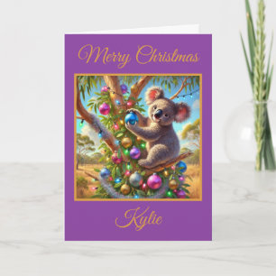 Australian Koala Christmas Holiday Card