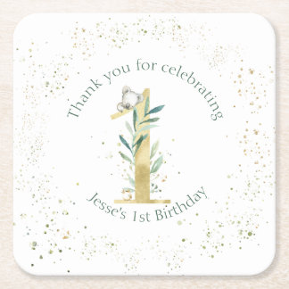 Australian Koala themed party Square Paper Coaster