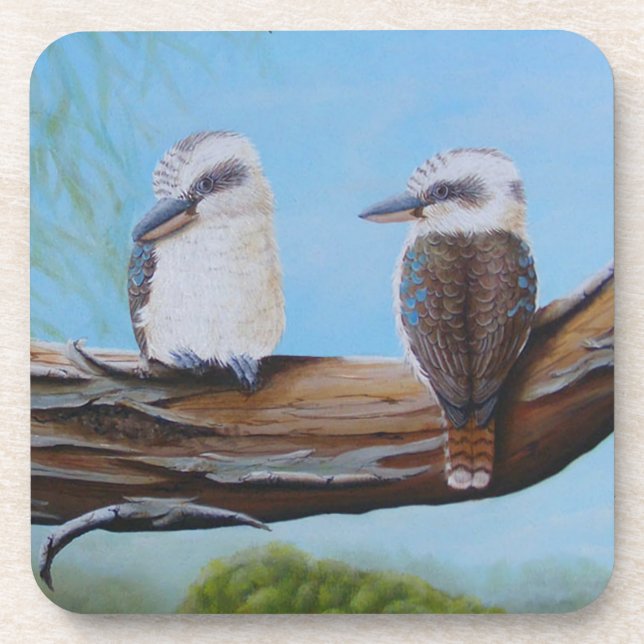 Australian Kookaburras in a Tree Birds  Coaster (Front)