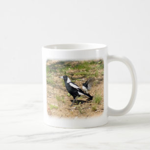 Australian Magpie being mobbed by Willie Wagtail 9 Coffee Mug