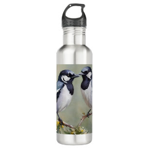 Australian Magpies In Wattle Trees Oil Paint, 710 Ml Water Bottle