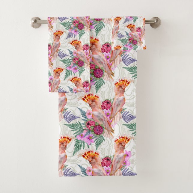Australian Major Mitchell Cockatoo Bath Towel Set (Insitu)