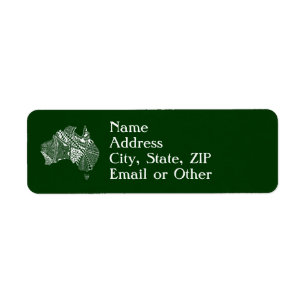 Australian Map Art - Choose Your Colour Return Address Label