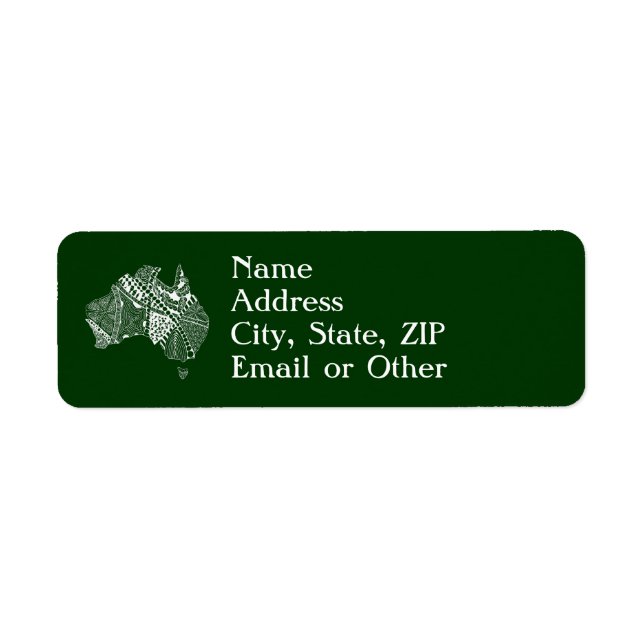 Australian Map Art - Choose Your Colour Return Address Label (Front)