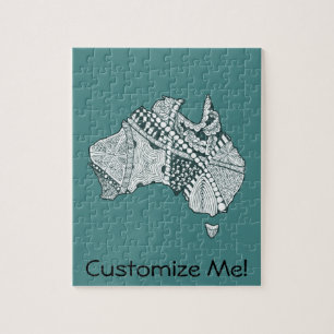 Australian Map Art Jigsaw Puzzle