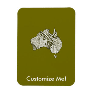 Australian Map Art Magnet