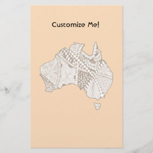 Australian Map Art Stationery