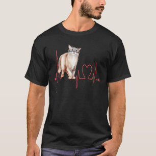Australian Mist Heartbeat Funny Cat Mum Cat Dad Ca T-Shirt