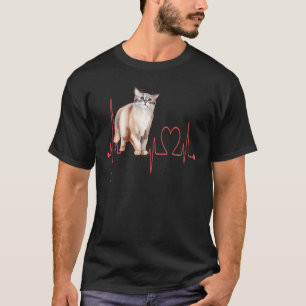 Australian Mist Heartbeat Funny Cat Mum Cat Dad Ca T-Shirt