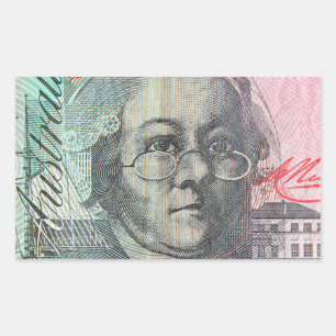 Australian money dollars rectangular sticker