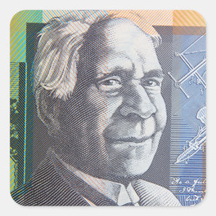 Australian money dollars square sticker