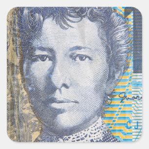 Australian money dollars square sticker