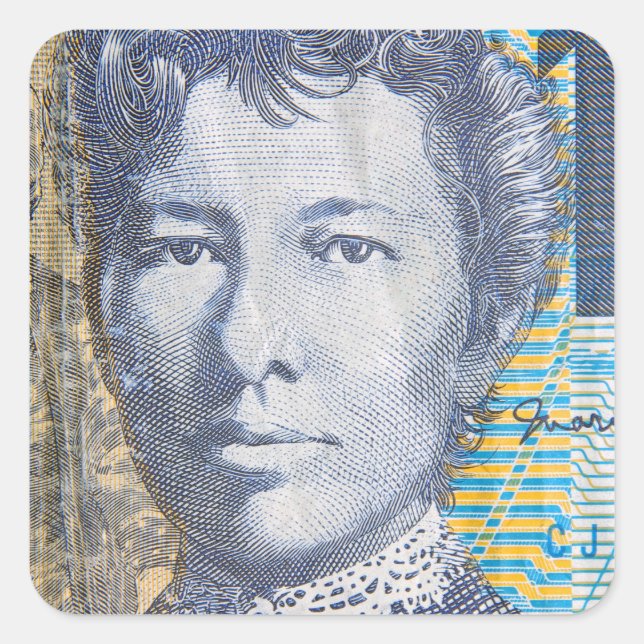 Australian money dollars square sticker (Front)