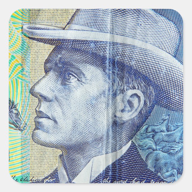 Australian money dollars square sticker (Front)