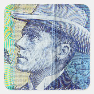 Australian money dollars square sticker