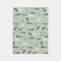 Australian Native Animals Eucalyptus Green Pattern
