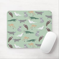 Australian Native Animals Eucalyptus Green Pattern